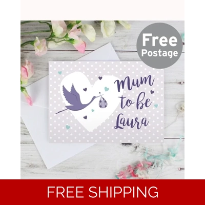 Personalised Mum to Be Stork Card